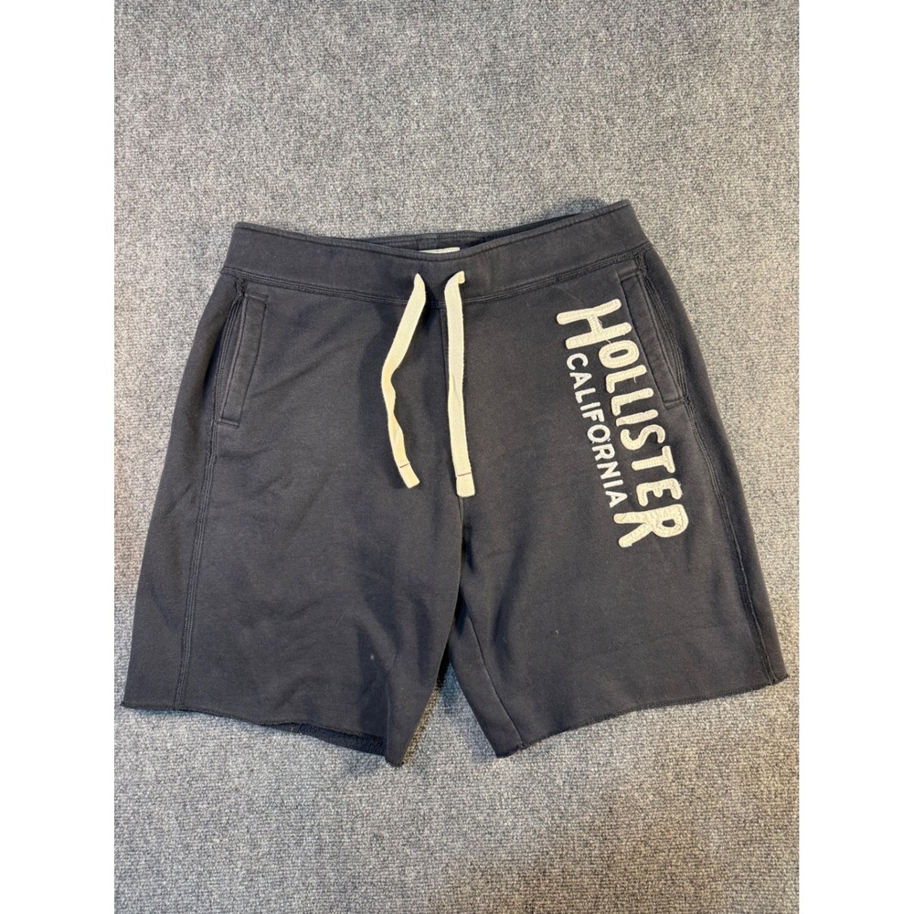 Hollister Y2K Chunky Sweat Shorts Mens XL Logo Embroidered Casual Raw Hem